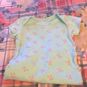 Floral button crotch onesie